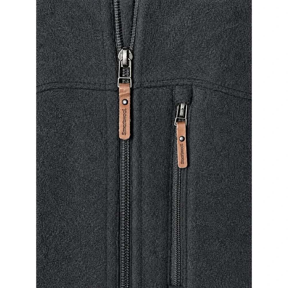 Smartwool Mens Large Hudson Trail Fleece Vest Grey Wool Blend Outdoor Hiking